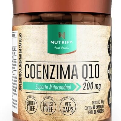 Nutrify Coenzima Q10 200mg por Dose - Porção 1 Cápsula - Multivitamínico - Enriquecido com Vitamina E - 60 Caps