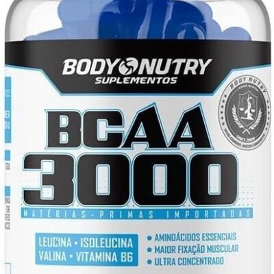 BCAA 3000 120 Capsulas Aminoacidos Essenciais Enriquecido com vitamina B6 Sem Sabor Ultra Concentrado Rapida Absorção Importado Original